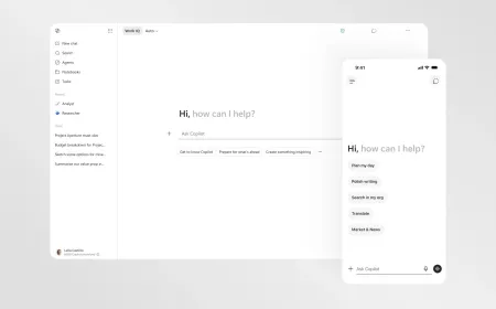 Microsoft 365 Copilot interface showing an expanded prompt input area and streamlined layout for faster performance.