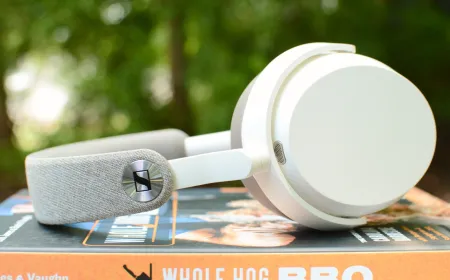 The Sennheiser Momentum 5 Wireless headphones display the revised headband and matte ear cups.