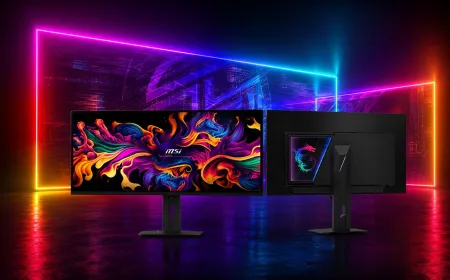 The MSI tri-mode gaming monitor displays a 680Hz refresh rate specification alongside its panel design.