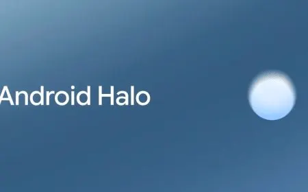 Android Halo interface displays live AI agent activity and real-time status updates at the top of a mobile screen.