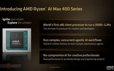 The AMD Ryzen AI Max 400 series processor features upgraded memory capabilities for AI platforms.