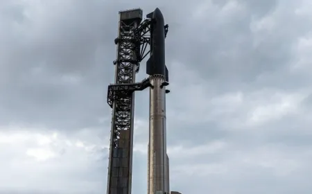 SpaceX Starship V3 rocket on the launchpad during pre-flight checks before ignition was aborted