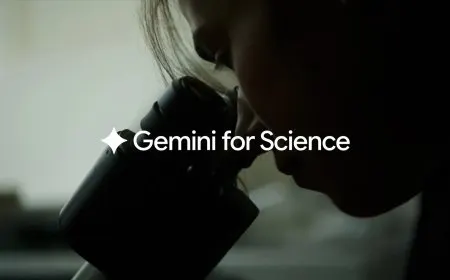 The Google Gemini for Science interface displays experimental artificial intelligence tools for research workflows.