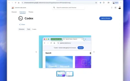 The OpenAI Chrome extension interface displays Codex platform integration features.