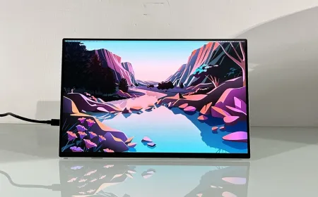 Acer ProDesigner PE160WUT 16-inch OLED portable monitor with a slim bezel and attached stand.