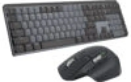 Logitech MX Mechanical keyboard paired with the MX Master 3S mouse on a desk surface