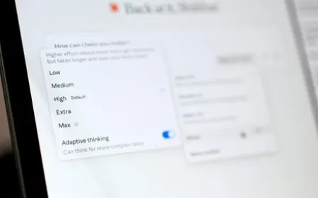 The interface displays five manual effort control levels for Claude Opus 4.8 users.