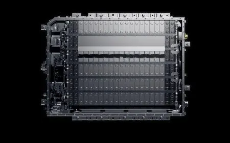 Technical diagram illustrating the architecture and safety standards for automotive solid-state batteries