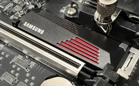 A close-up photograph displays solid state drive labels and testing equipment used to verify hardware authenticity.