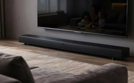 A modern home theater setup features a dedicated center channel speaker to enhance dialogue clarity.