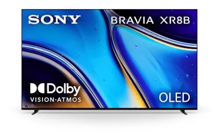 A modern OLED television demonstrates high contrast and accurate color reproduction in a home cinema setup.