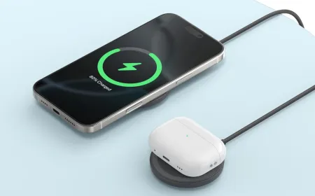 Two Anker Qi2 certified magnetic wireless chargers are arranged for display.