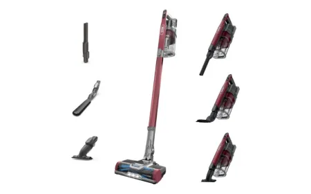 Cordless stick vacuum with floor brush and crevice tool attachments