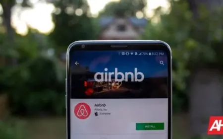 Conceptual graphic showing Airbnb expanding its platform into hotels, car rentals, and grocery delivery