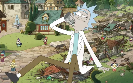 A connected television displays animated episodes through a digital streaming interface.