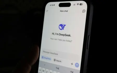Financial charts display DeepSeek valuation metrics alongside details of its upcoming external funding round.