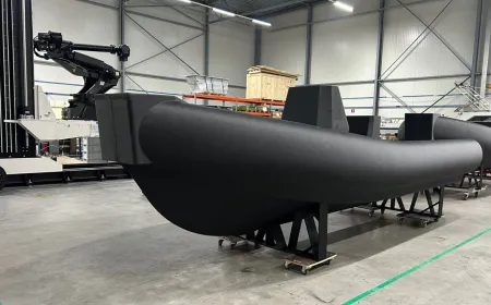 This six-meter 3D-printed naval vessel uses recycled plastic and volcanic basalt fiber for radar stealth and rapid deployment