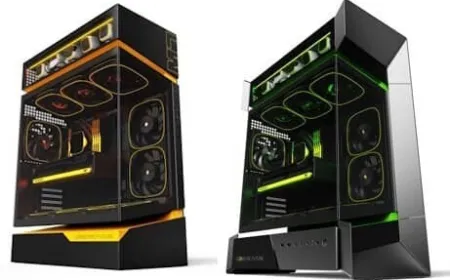 The display features the Geometric Future Model 9 flagship and Model 7 prototypes at Computex.