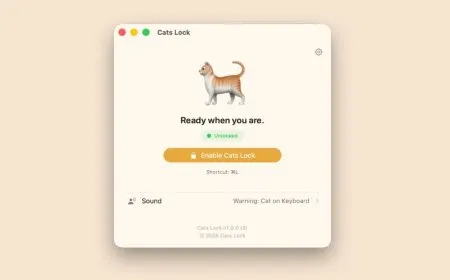 Screenshot of the Cats Lock application interface on a Mac desktop