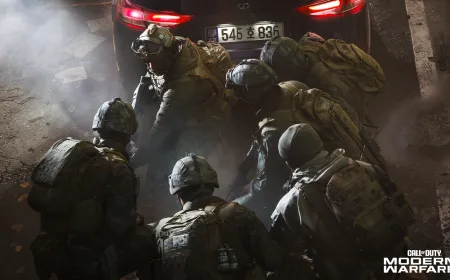 Tactical operators navigate a gritty military simulation environment with realistic gear.