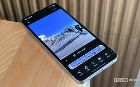 Google Photos interface displaying unified video controls and canvas stretching options