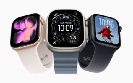 An Apple Watch displays health metrics beside screenless wearables to highlight the shift toward passive monitoring.