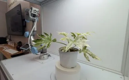 The PhenAIx robotic plant scanner demonstrates automated crop health analysis at the Chelsea Flower Show.