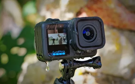The GoPro Mission 1 Pro action camera features a 1-inch sensor and a compact body.