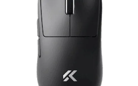 A top view of the MCHOSE A7 V2 Ultra gaming mouse displays its symmetrical design and textured grip.