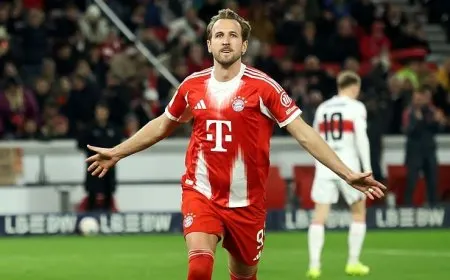 Bayern Munich and Stuttgart compete during the DFB-Pokal Final match.