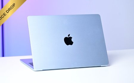 Apple iPhone Air MagSafe Battery Pack and M5 MacBook Air displayed together
