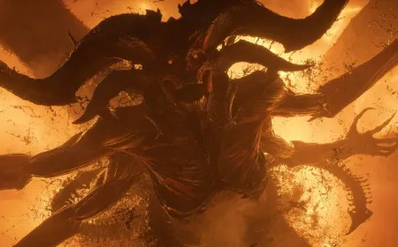 Promotional artwork for the Diablo 4 Lord of Hatred expansion features dark fantasy scenery and character silhouettes.