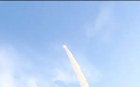A hypersonic missile launches during a military test.