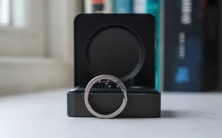 Ultrahuman Ring Pro smart ring with an all-titanium design, dual-core processor, and charging case.