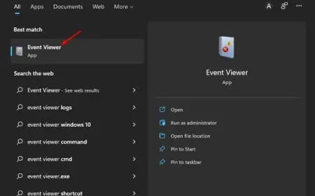 The Windows 11 Event Viewer displays system boot and shutdown logs for troubleshooting.