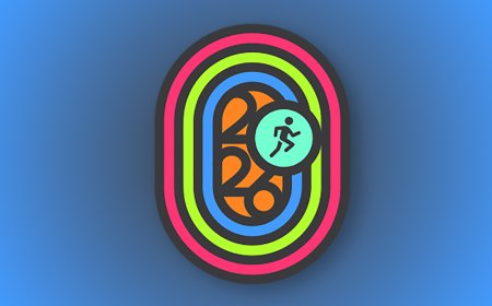 The Apple Watch displays activity badges and digital fitness rewards for completing daily ring closure milestones.