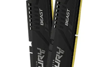 The Kingston Fury Beast DDR5-6000 32 GB CL40 memory module features a black aluminum heatsink.
