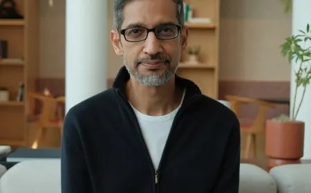 Google CEO Sundar Pichai discusses AI anxiety and Google Search with Hard Fork hosts.