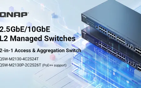 QNAP QSW-M2130 series L2 web managed switches with 2.5GbE and 10GbE ports in standard and PoE++ models.