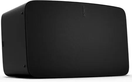 The Sonos Five wireless speaker is available in black and white with AirPlay 2 support and high-resolution audio processing.
