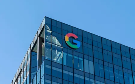 Google search interface alongside European Union regulatory documents regarding antitrust fine