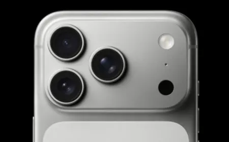 The iOS 27 camera interface shows customizable controls along the top of the screen with new grid and leveling tools.