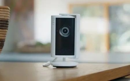 The Ring Indoor Cam Plus 2K security camera features night vision and two-way audio.