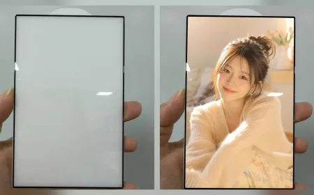 Tempered glass protectors for Samsung's next foldable device showing wider unfolded dimensions
