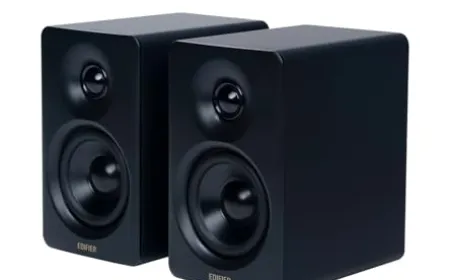 Desktop audio components arranged for technical evaluation under five hundred dollars