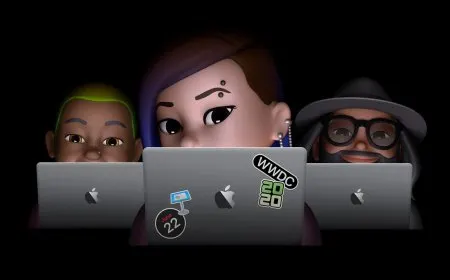 Apple WWDC 2020 digital event graphic covering the ARM processor transition and iOS 14 software updates.