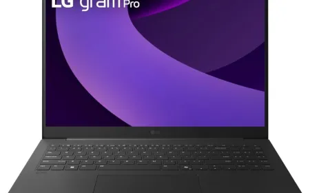 The LG Gram Pro 16-inch laptop features 32GB RAM and 2TB SSD storage.