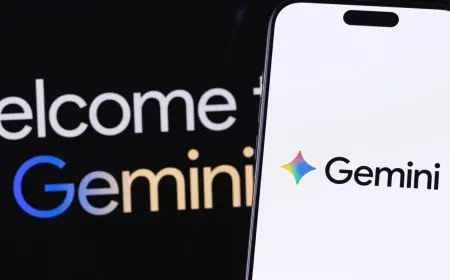 The Google Gemini app update displays the Neural Expressive interface, voice controls, and AI agents.