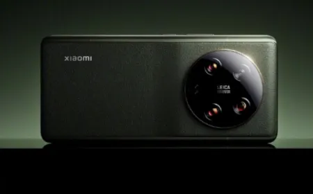 Xiaomi 13 Ultra smartphone showcasing its sloping back cover and circular Leica quad-camera array with a one-inch sensor.