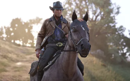 This graphic highlights the May PlayStation Plus catalog update featuring Red Dead Redemption 2 and Star Wars Outlaws.